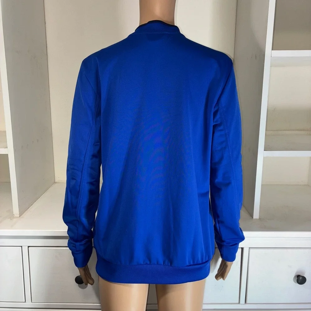 Adidas Track Jacket Full Zip Royal Blue White Logo Three Stripe Women's Medium - Picture 3 of 7